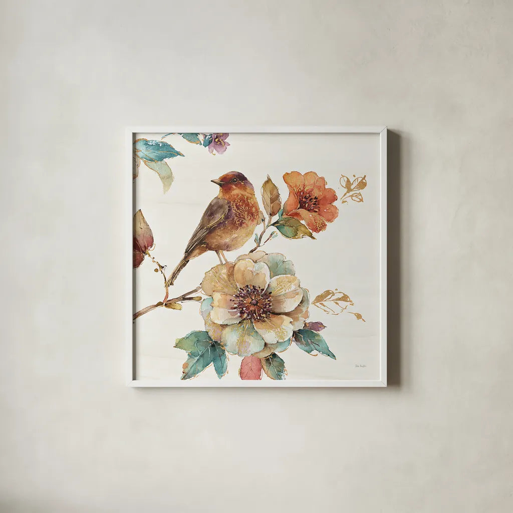 Spiced Nature II Soft White by Lisa Audit. Shown in a crisp white glass frame for a clean and minimalist style. Available as an archival giclee rolled canvas, fine art paper, or poster print. SKU 35090a.