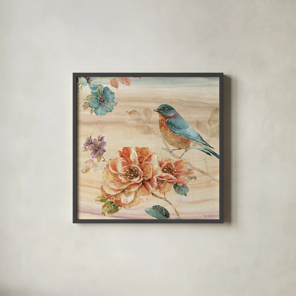 Spiced Nature III by Lisa Audit. Shown in a sleek black glass frame for a contemporary gallery look. Available as an archival giclee rolled canvas, fine art paper, or poster print. SKU 24817a.