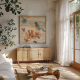 Spiced Nature III by Lisa Audit. Shown in a natural wood frame in a cozy modern living room. Available as an archival giclee rolled canvas, fine art paper, or poster print. SKU 24817a.