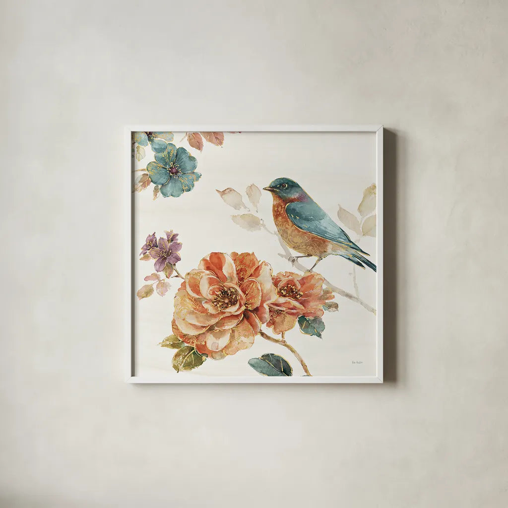 Spiced Nature III Soft White by Lisa Audit. Shown in a crisp white glass frame for a clean and minimalist style. Available as an archival giclee rolled canvas, fine art paper, or poster print. SKU 35091a.