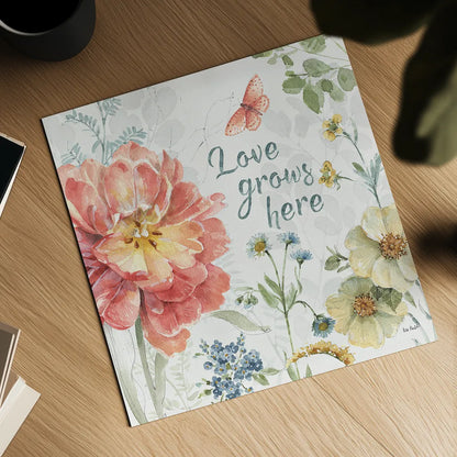 Spring Meadow IX by Lisa Audit. Shown as a detailed flat fine art print, highlighting archival giclee quality. Available as an archival giclee rolled canvas, fine art paper, or poster print. SKU 51768a.