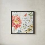 Spring Meadow IX by Lisa Audit. Shown in a sleek black glass frame for a contemporary gallery look. Available as an archival giclee rolled canvas, fine art paper, or poster print. SKU 51768a.