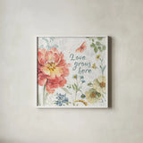Spring Meadow IX by Lisa Audit. Shown in a crisp white glass frame for a clean and minimalist style. Available as an archival giclee rolled canvas, fine art paper, or poster print. SKU 51768a.