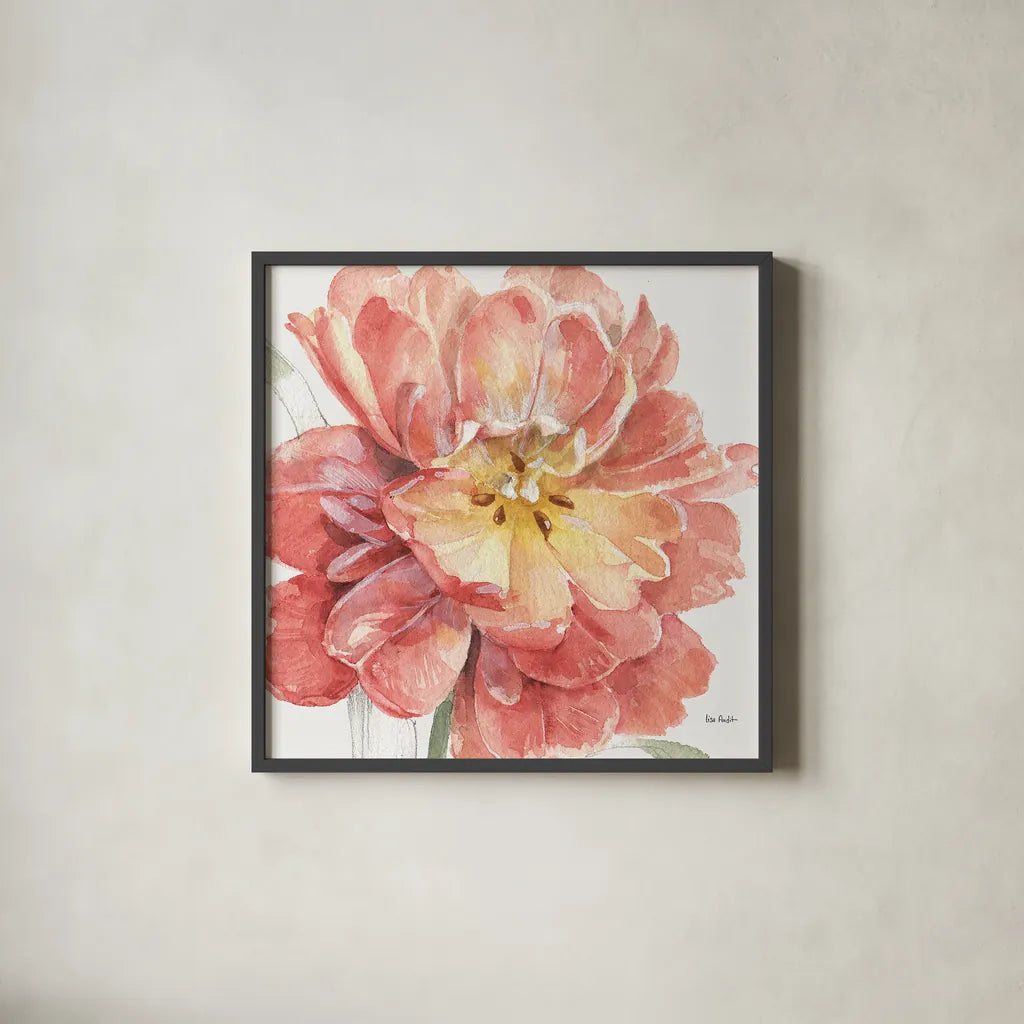 Spring Meadow V by Lisa Audit. Shown in a sleek black glass frame for a contemporary gallery look. Available as an archival giclee rolled canvas, fine art paper, or poster print. SKU 51764a.