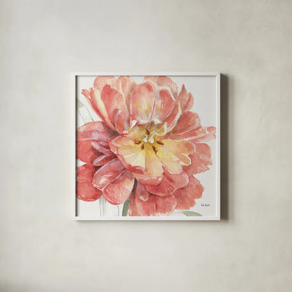 Spring Meadow V by Lisa Audit. Shown in a crisp white glass frame for a clean and minimalist style. Available as an archival giclee rolled canvas, fine art paper, or poster print. SKU 51764a.