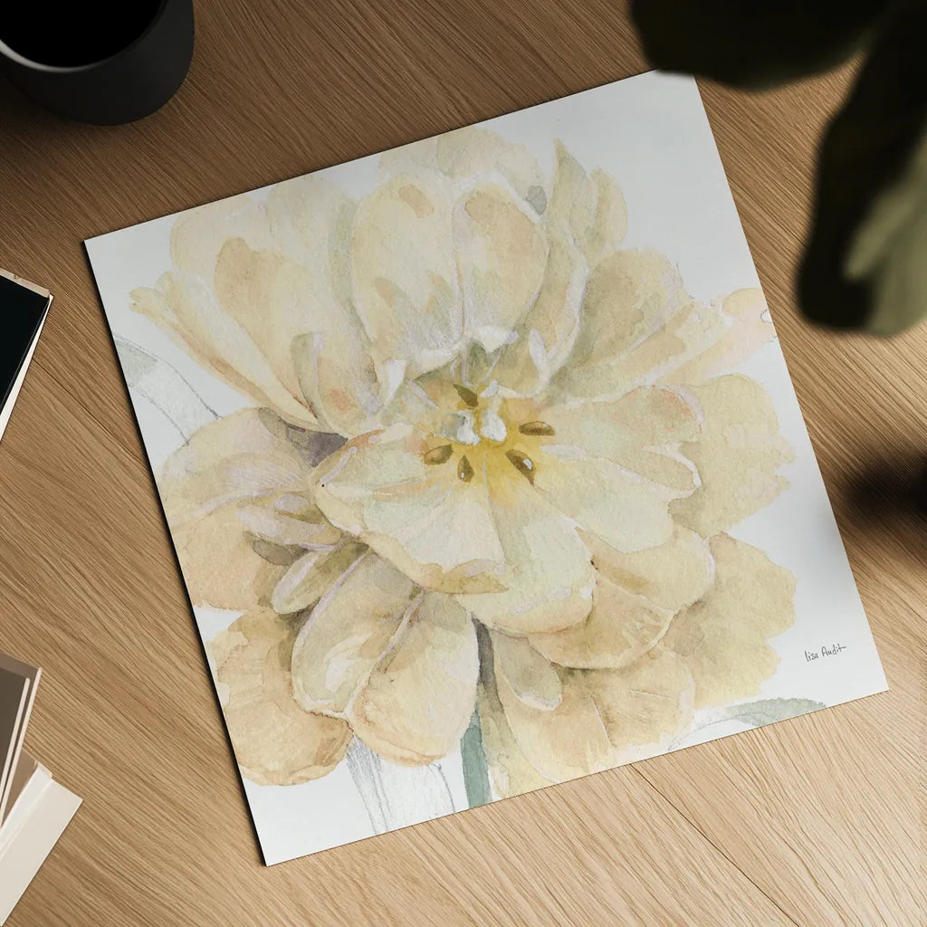 Spring Meadow V Cream by Lisa Audit. Shown as a detailed flat fine art print, highlighting archival giclee quality. Available as an archival giclee rolled canvas, fine art paper, or poster print. SKU 68838a.