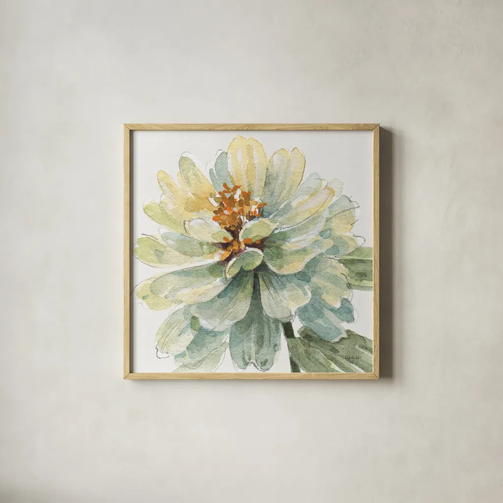 Spring Meadow VIII by Lisa Audit. Shown in a natural wood glass frame for a timeless modern aesthetic. Available as an archival giclee rolled canvas, fine art paper, or poster print. SKU 51767a.