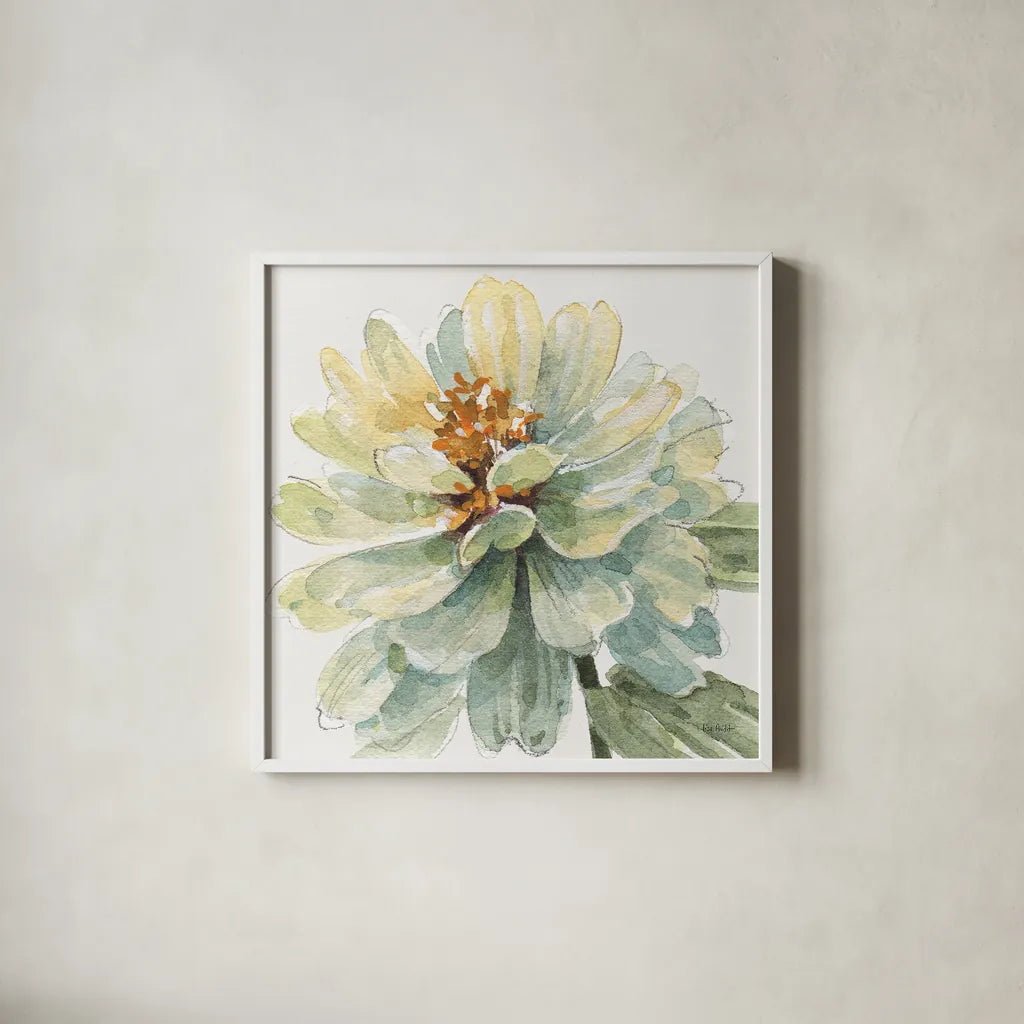 Spring Meadow VIII by Lisa Audit. Shown in a crisp white glass frame for a clean and minimalist style. Available as an archival giclee rolled canvas, fine art paper, or poster print. SKU 51767a.