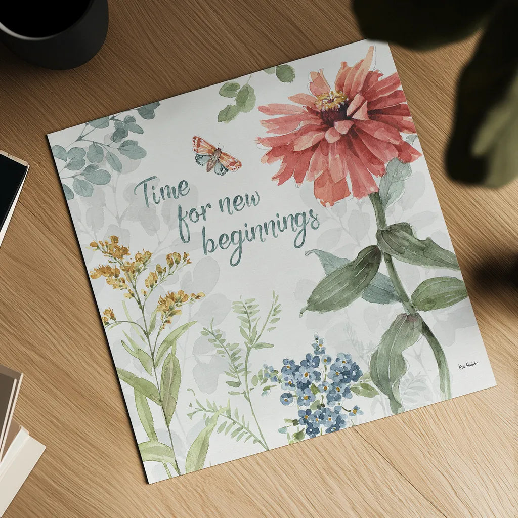 Spring Meadow XII by Lisa Audit. Shown as a detailed flat fine art print, highlighting archival giclee quality. Available as an archival giclee rolled canvas, fine art paper, or poster print. SKU 51771a.