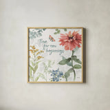 Spring Meadow XII by Lisa Audit. Shown in a natural wood glass frame for a timeless modern aesthetic. Available as an archival giclee rolled canvas, fine art paper, or poster print. SKU 51771a.