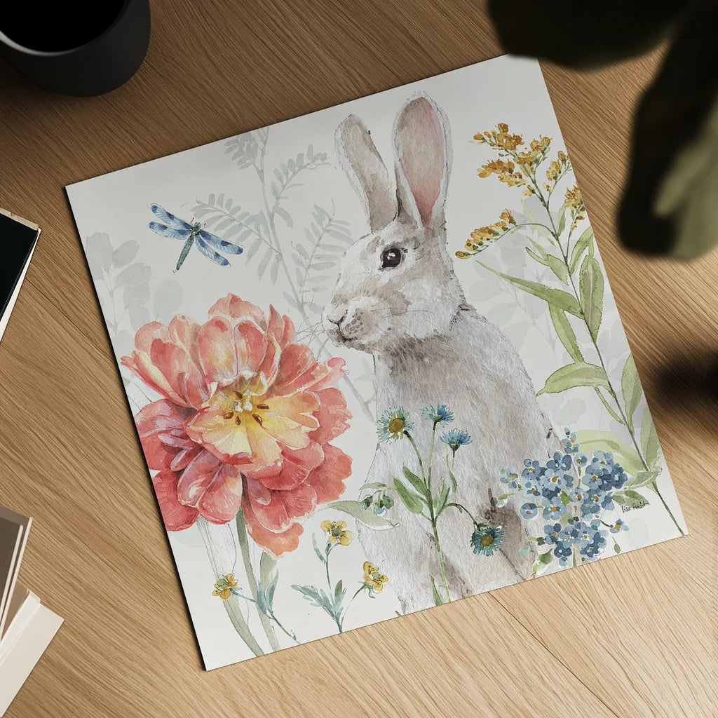 Spring Meadow XIV by Lisa Audit. Shown as a detailed flat fine art print, highlighting archival giclee quality. Available as an archival giclee rolled canvas, fine art paper, or poster print. SKU 51773a.