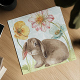 Spring Softies Bunnies III by Lisa Audit. Shown as a detailed flat fine art print, highlighting archival giclee quality. Available as an archival giclee rolled canvas, fine art paper, or poster print. SKU 25954a.