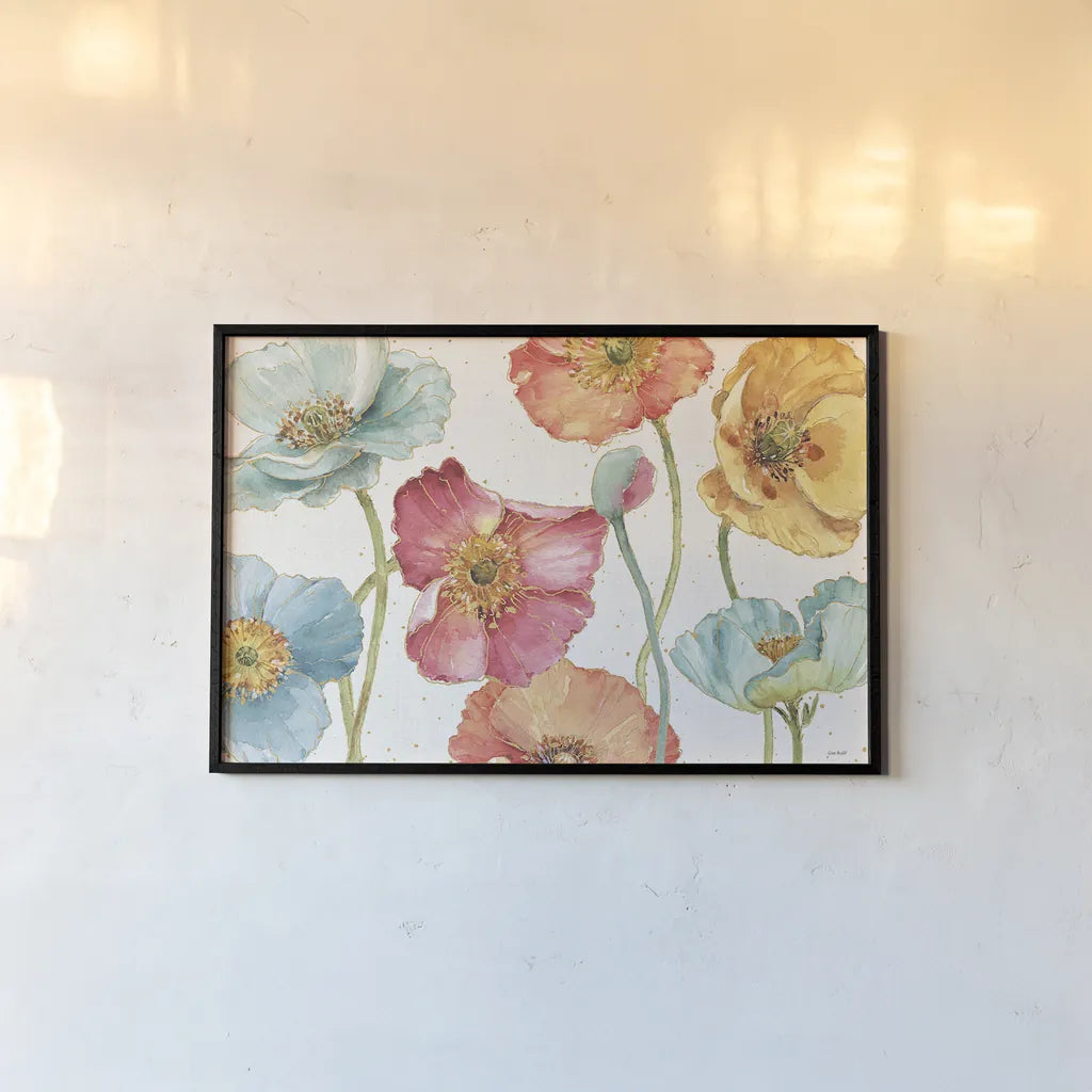 Spring Softies I by Lisa Audit. shown as a paper print in a black flame. Available as a archival giclee rolled canvas, fine art paper, or poster print. SKU 25955i.