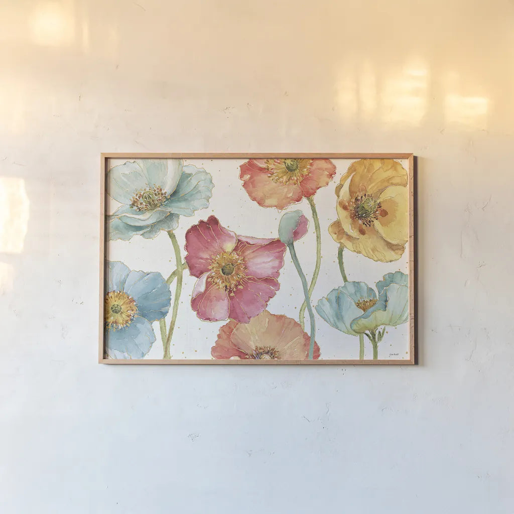 Spring Softies I by Lisa Audit. shown as a paper print in a natural frame. Available as a archival giclee rolled canvas, fine art paper, or poster print. SKU 25955i.