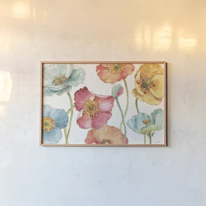 Spring Softies I by Lisa Audit. shown as a paper print in a natural frame. Available as a archival giclee rolled canvas, fine art paper, or poster print. SKU 25955i.