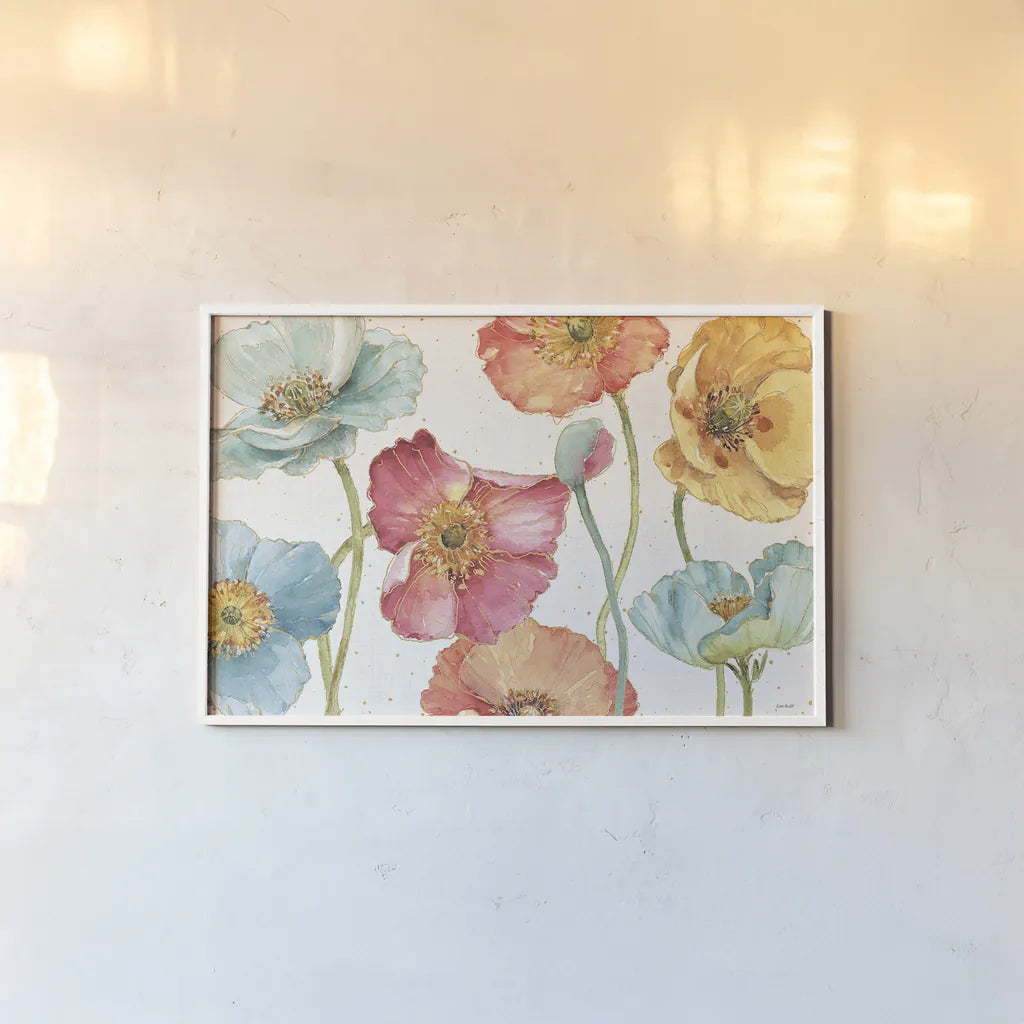 Spring Softies I by Lisa Audit. shown as a paper print in a white frame. Available as a archival giclee rolled canvas, fine art paper, or poster print. SKU 25955i.