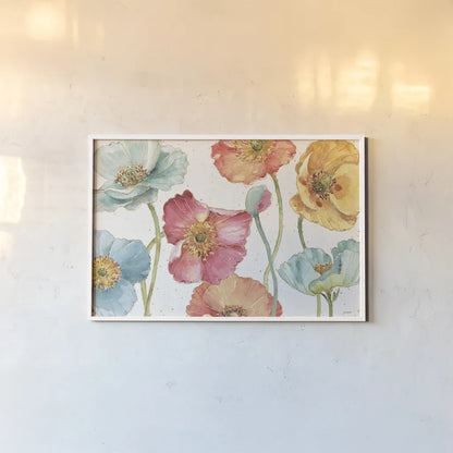 Spring Softies I by Lisa Audit. shown as a paper print in a white frame. Available as a archival giclee rolled canvas, fine art paper, or poster print. SKU 25955i.