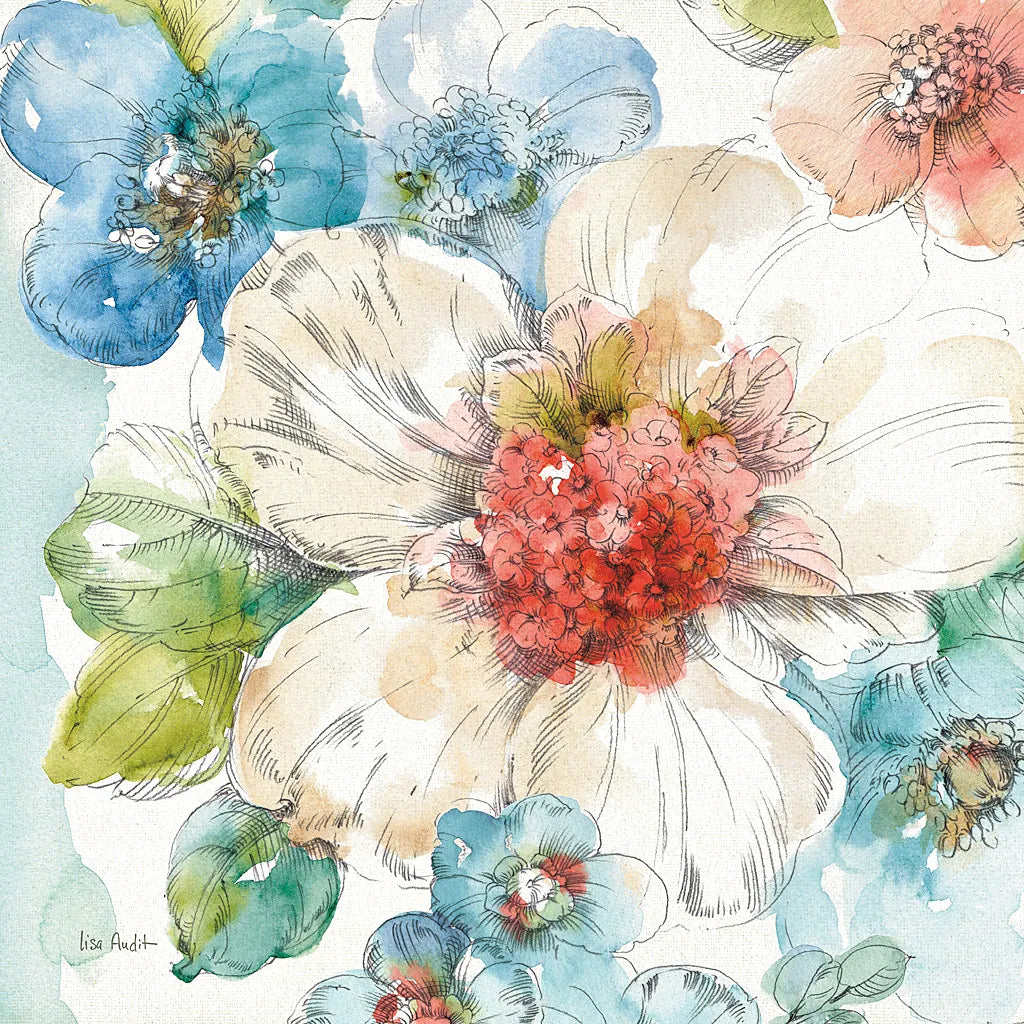 Summer Bloom III by Lisa Audit. SKU 16817a. Archival Giclee Fine art print for wall decor.