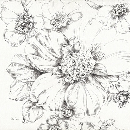 Summer Bloom III BW by Lisa Audit. SKU 48092a. Archival Giclee Fine art print for wall decor.