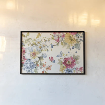 Summer Garden I by Lisa Audit. shown as a paper print in a black flame. Available as a archival giclee rolled canvas, fine art paper, or poster print. SKU 53386i.