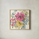 Summer Garden II by Lisa Audit. Shown in a natural wood glass frame for a timeless modern aesthetic. Available as an archival giclee rolled canvas, fine art paper, or poster print. SKU 53387a.