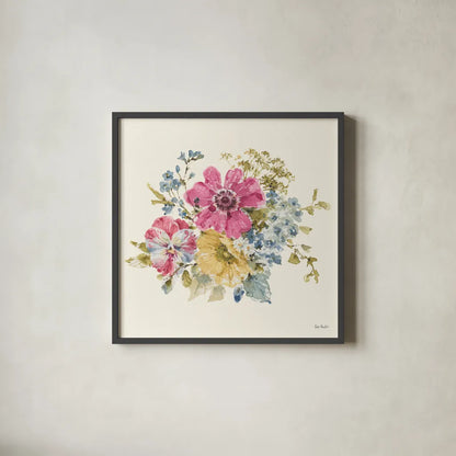 Summer Garden IV by Lisa Audit. Shown in a sleek black glass frame for a contemporary gallery look. Available as an archival giclee rolled canvas, fine art paper, or poster print. SKU 53389a.