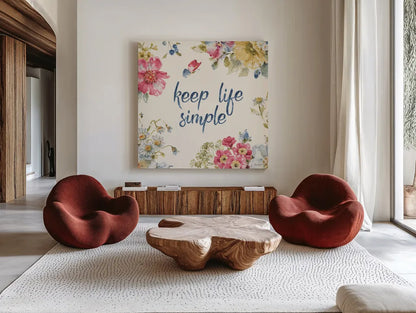 Summer Garden IX by Lisa Audit. Shown as extra-large giant wall art in a modern living room. Available as an archival giclee rolled canvas, fine art paper, or poster print. SKU 53394a.