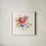 Summer Garden V by Lisa Audit. Shown in a crisp white glass frame for a clean and minimalist style. Available as an archival giclee rolled canvas, fine art paper, or poster print. SKU 53390a.