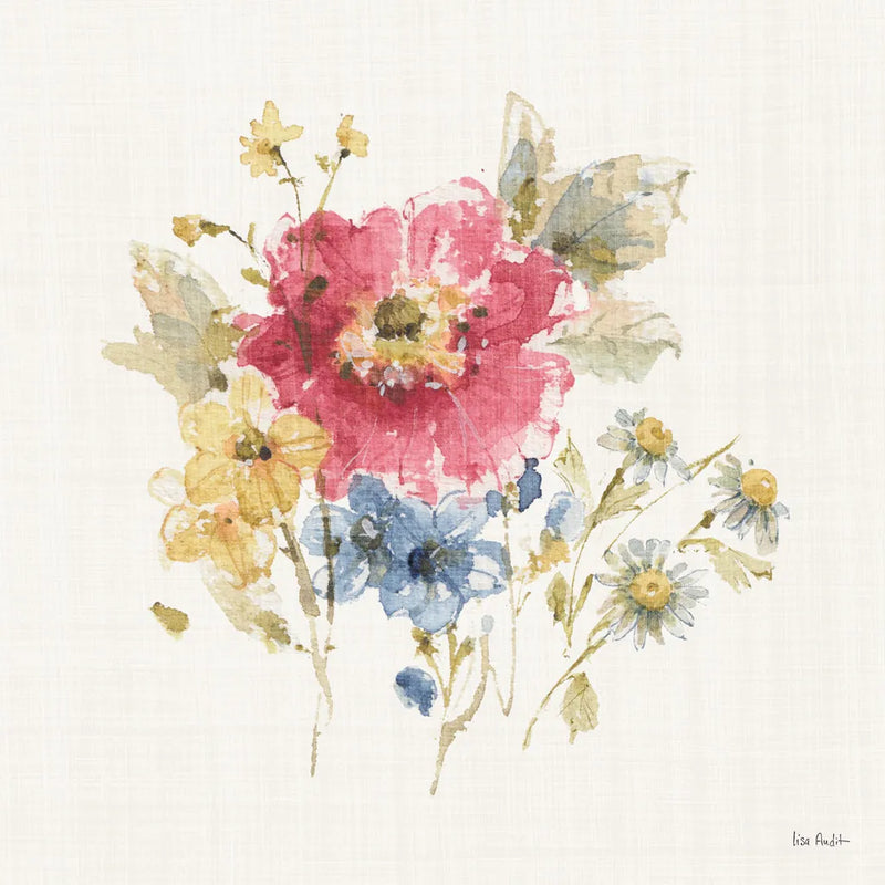 Summer Garden V Light Linen by Lisa Audit. SKU 54169a. Archival Giclee Fine art print for wall decor.