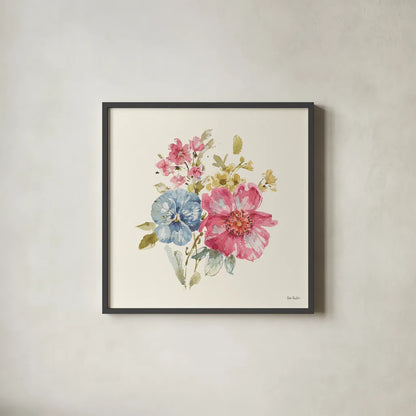 Summer Garden VII by Lisa Audit. Shown in a sleek black glass frame for a contemporary gallery look. Available as an archival giclee rolled canvas, fine art paper, or poster print. SKU 53392a.