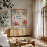 Summer Garden VIII by Lisa Audit. Shown in a natural wood frame in a cozy modern living room. Available as an archival giclee rolled canvas, fine art paper, or poster print. SKU 53393a.