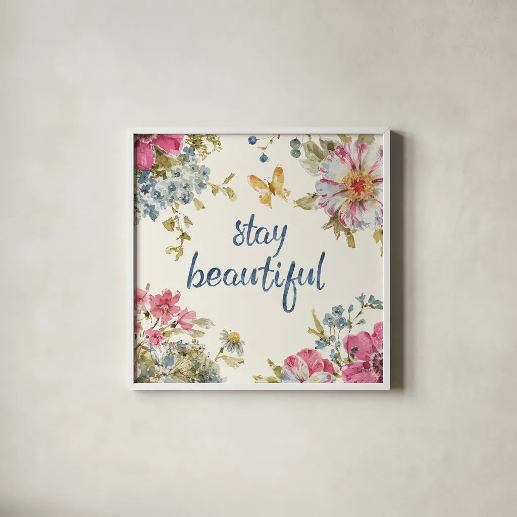 Summer Garden XI by Lisa Audit. Shown in a crisp white glass frame for a clean and minimalist style. Available as an archival giclee rolled canvas, fine art paper, or poster print. SKU 53396a.