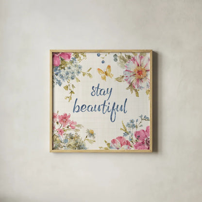 Summer Garden XI Light Linen by Lisa Audit. Shown in a natural wood glass frame for a timeless modern aesthetic. Available as an archival giclee rolled canvas, fine art paper, or poster print. SKU 54170a.