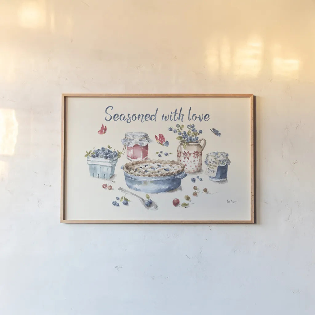 Summer Garden XII by Lisa Audit. shown as a paper print in a natural frame. Available as a archival giclee rolled canvas, fine art paper, or poster print. SKU 54231i.