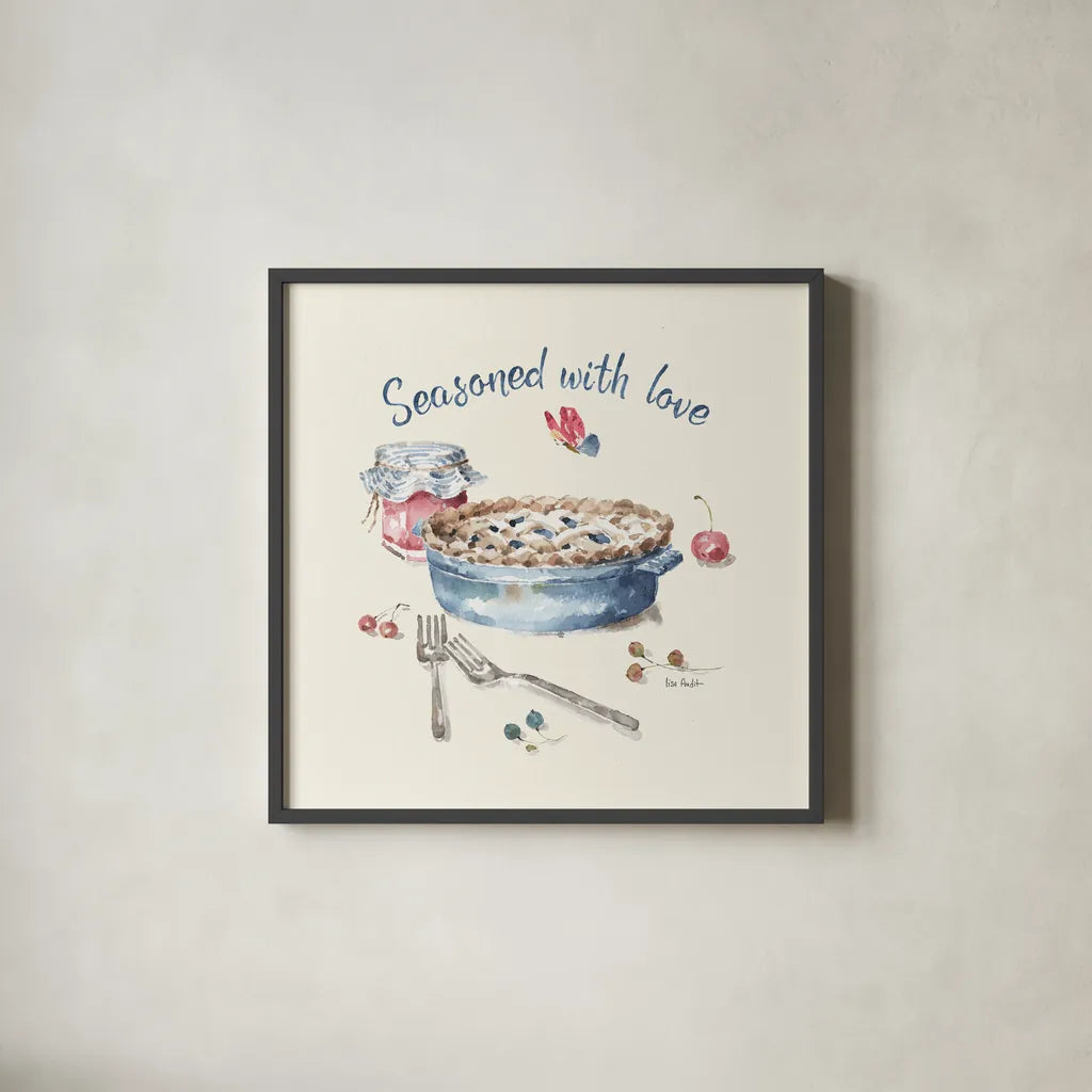 Summer Garden XIII by Lisa Audit. Shown in a sleek black glass frame for a contemporary gallery look. Available as an archival giclee rolled canvas, fine art paper, or poster print. SKU 54232a.