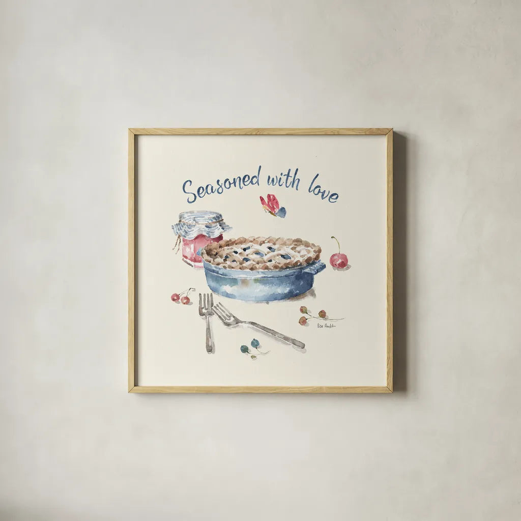 Summer Garden XIII by Lisa Audit. Shown in a natural wood glass frame for a timeless modern aesthetic. Available as an archival giclee rolled canvas, fine art paper, or poster print. SKU 54232a.