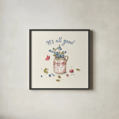 Summer Garden XV by Lisa Audit. Shown in a sleek black glass frame for a contemporary gallery look. Available as an archival giclee rolled canvas, fine art paper, or poster print. SKU 54234a.