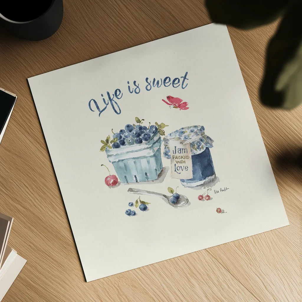 Summer Garden XVI by Lisa Audit. Shown as a detailed flat fine art print, highlighting archival giclee quality. Available as an archival giclee rolled canvas, fine art paper, or poster print. SKU 54235a.