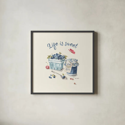 Summer Garden XVI by Lisa Audit. Shown in a sleek black glass frame for a contemporary gallery look. Available as an archival giclee rolled canvas, fine art paper, or poster print. SKU 54235a.