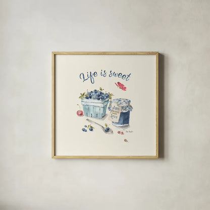 Summer Garden XVI by Lisa Audit. Shown in a natural wood glass frame for a timeless modern aesthetic. Available as an archival giclee rolled canvas, fine art paper, or poster print. SKU 54235a.