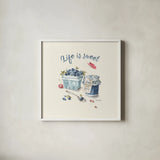 Summer Garden XVI by Lisa Audit. Shown in a crisp white glass frame for a clean and minimalist style. Available as an archival giclee rolled canvas, fine art paper, or poster print. SKU 54235a.