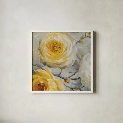 Sunshine XI by Lisa Audit. Shown in a crisp white glass frame for a clean and minimalist style. Available as an archival giclee rolled canvas, fine art paper, or poster print. SKU 34836a.