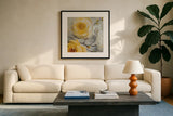 Sunshine XI by Lisa Audit. Displayed in a glass frame with matte in a clean modern living room. Available as an archival giclee rolled canvas, fine art paper, or poster print. SKU 34836a.