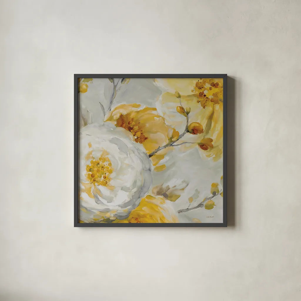 Sunshine XII by Lisa Audit. Shown in a sleek black glass frame for a contemporary gallery look. Available as an archival giclee rolled canvas, fine art paper, or poster print. SKU 34837a.