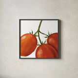 Tasty on White by Lisa Audit. Shown in a sleek black glass frame for a contemporary gallery look. Available as an archival giclee rolled canvas, fine art paper, or poster print. SKU 68123a.