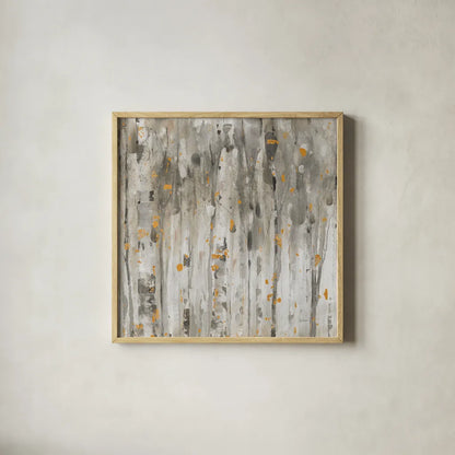 The Autumn Blaze Forest III by Lisa Audit. Shown in a natural wood glass frame for a timeless modern aesthetic. Available as an archival giclee rolled canvas, fine art paper, or poster print. SKU 78321a.