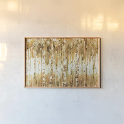 The Forest I Fall by Lisa Audit. shown as a paper print in a natural frame. Available as a archival giclee rolled canvas, fine art paper, or poster print. SKU 28786i.