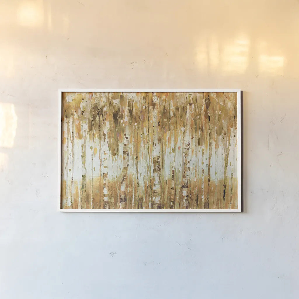 The Forest I Fall by Lisa Audit. shown as a paper print in a white frame. Available as a archival giclee rolled canvas, fine art paper, or poster print. SKU 28786i.