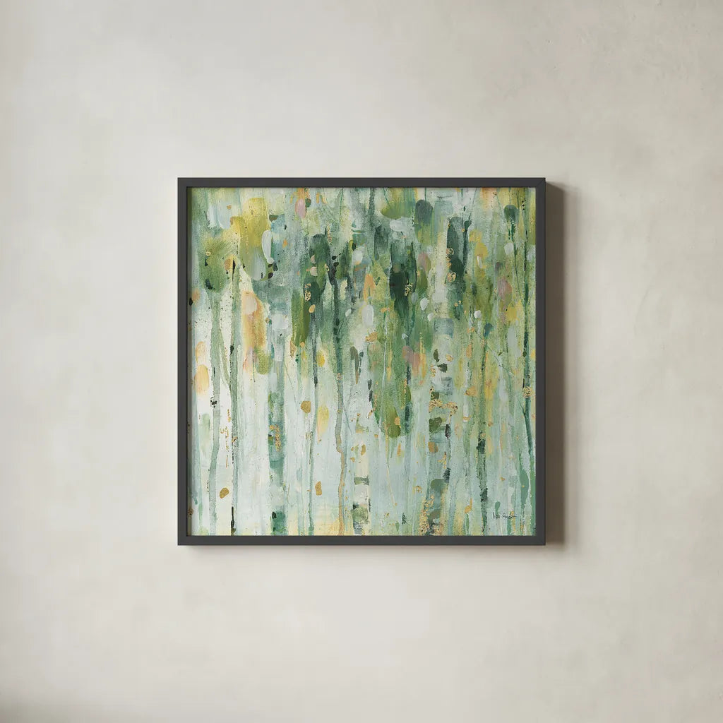 The Forest II by Lisa Audit. Shown in a sleek black glass frame for a contemporary gallery look. Available as an archival giclee rolled canvas, fine art paper, or poster print. SKU 28756a.