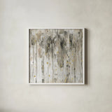 The Forest II Neutral by Lisa Audit. Shown in a crisp white glass frame for a clean and minimalist style. Available as an archival giclee rolled canvas, fine art paper, or poster print. SKU 41340a.